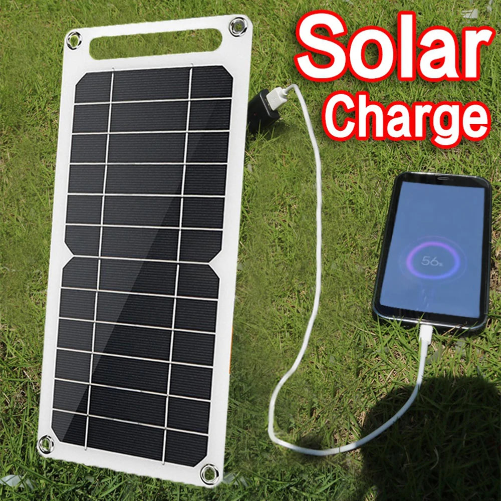 Painel Solar Portátil 5V 10W com Saída USB: Carregador Solar para Telemóveis e Módulo de Bateria para Uso Exterior