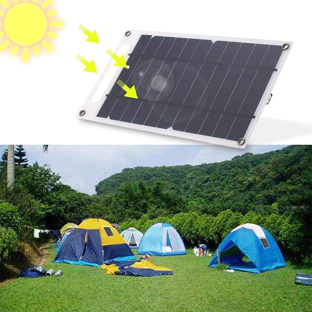 Painel Solar Portátil 5V 10W com Saída USB: Carregador Solar para Telemóveis e Módulo de Bateria para Uso Exterior