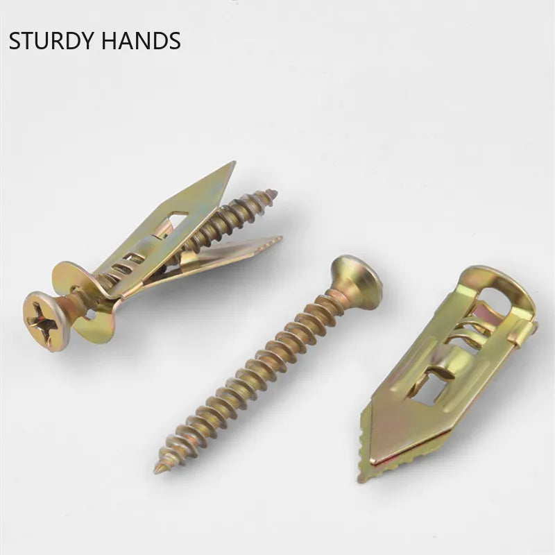 50Pcs Self Drilling Anchors Screws Self-Tapping Expansion Screw Drywall Expansion Anchor Bolt Plasterboard Hardware Fixings