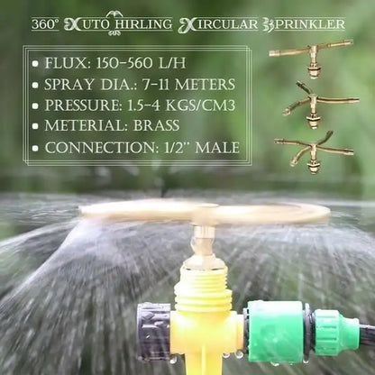 360 Degree 1PC 2/3/4 Arm Automatic Rotary Whirling Sprinkler Garden Lawn Irrigation Watering Nozzle Spray Rotating Brass Sprayer