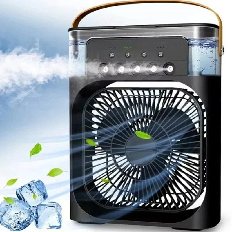 Mini Air Conditioner USB Water Mist Fan 7 Colors LED Light Humidification Fan Home Spray Air Fan Desk Air Cooler Cooling Fan