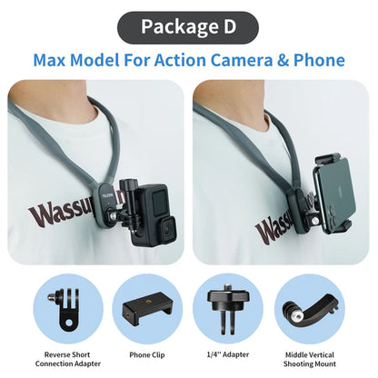 Neck Hold Mount for Gopro Hero 12 11 10 9 8 7 6 5 Insta360 DJI Osmo Action Smartphone Magnetic Gopro Accessories