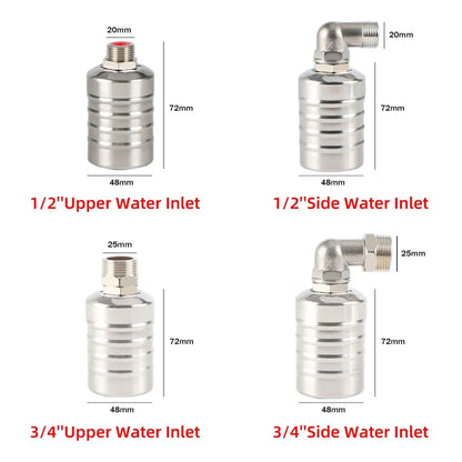 Stainless Steel Floating Ball Valve Automatic Water Level Control Valve 1/2 3/4 Float Valve Water Tank Water Tower Shutoff Valve