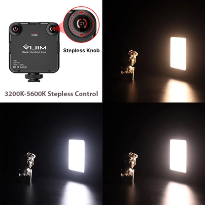 VL81 LED Video Light Camera Light 3200-5600K 850LM 6.5W with Cold Shoe Mini Vlog Fill Light 3000Mah Panel Lamp Photography