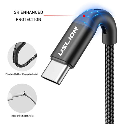 Cabo USB Tipo C 3A para Carregamento Rápido - Compatível com Samsung S24, S23, Xiaomi Mi 14 e Outros Telefones