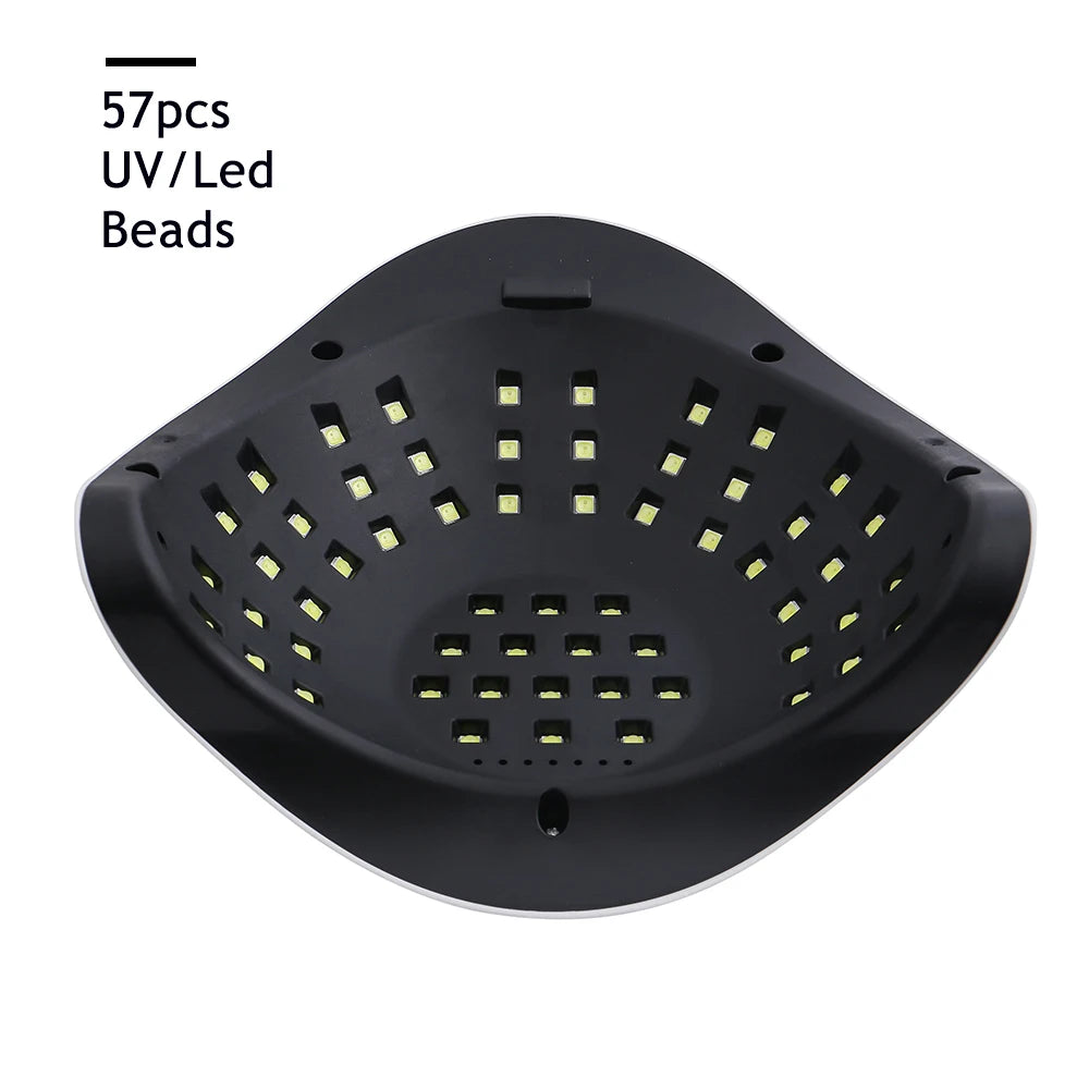 Secador de Unhas UV LED 114W: Lâmpada com 57 LEDs para Manicure, Cura Rápida de Esmalte em Gel, SUN X7 Max