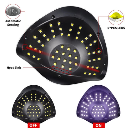 SUN X7 MAX Lâmpada para Unhas UV LED: Máquina Profissional de Secagem de Esmalte em Gel 180W com Temporizador e Sensor Automático para Salão