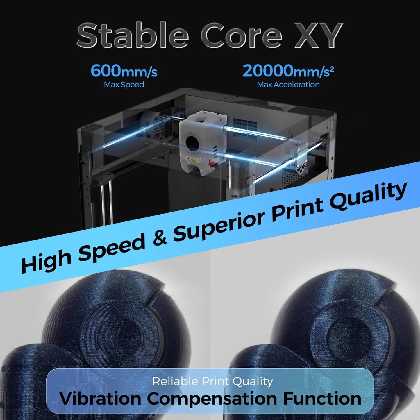 Impressora 3D Flashforge AD5M: Alta Velocidade, Adventurer 5M, Nivelamento Automático Completo, Extrusora Direta de 280°C, Bico Removível em 3 Segundos