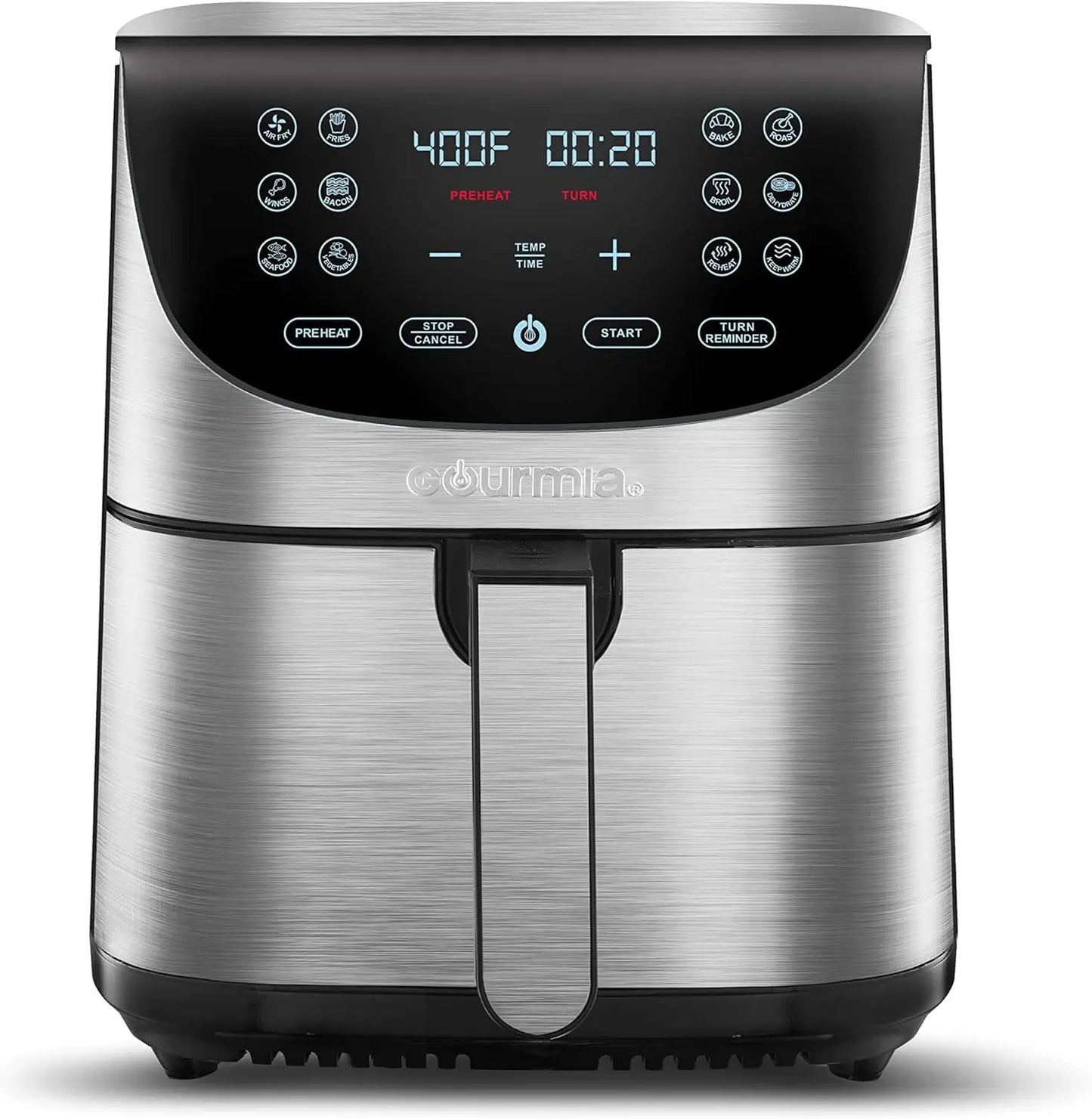 Air Fryer com Display Digital, 7 Quartos: Cozimento Multifuncional com 12 Predefinições de Toque, Cesta XL, Potência de 1700W