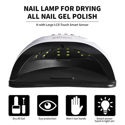 SUN X7 MAX Lâmpada para Unhas UV LED: Máquina Profissional de Secagem de Esmalte em Gel 180W com Temporizador e Sensor Automático para Salão