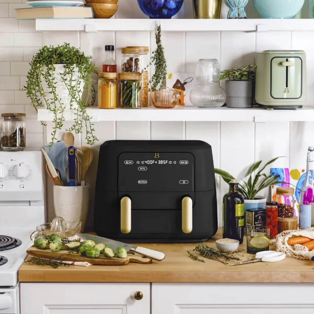 Nova Air Fryer 9 QT TriZone 2024, Black Sesame por Drew Barrymore