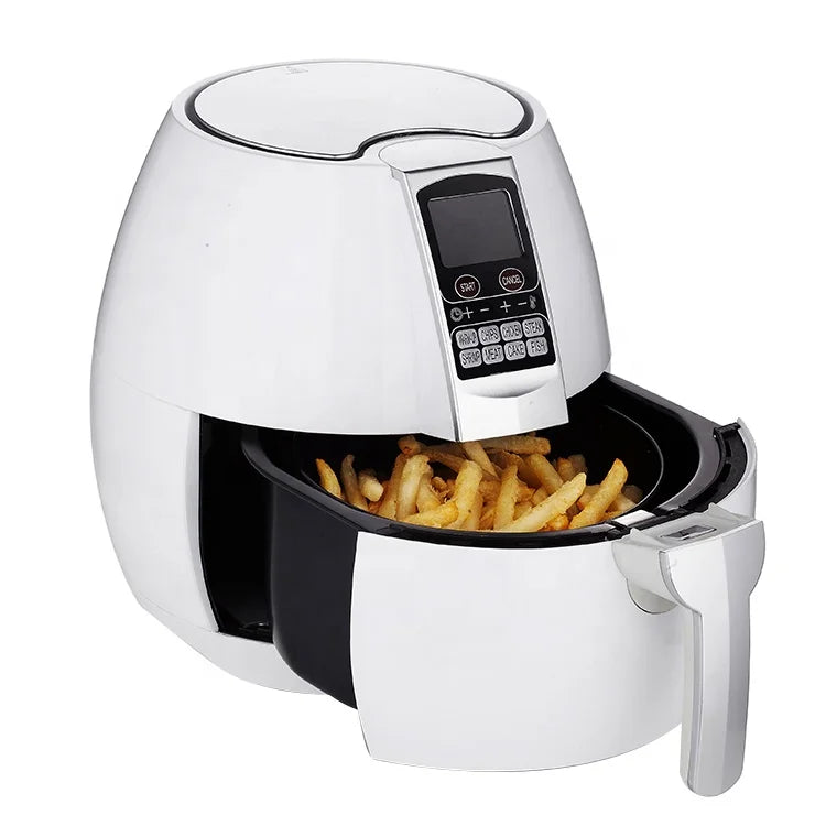 Fritadeira Air Fryer Saudável para Cozinha: Capacidade de 3.5L, Sem Óleo, Display LCD, Circulação de Ar Quente, Cor Branca