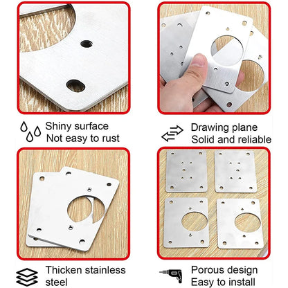 Cabinet Hinge Repair Plate Kit Kitchen Cupboard Door Hinge Mounting Plate with Holes Flat Fixing Brace Brackets Household Tools