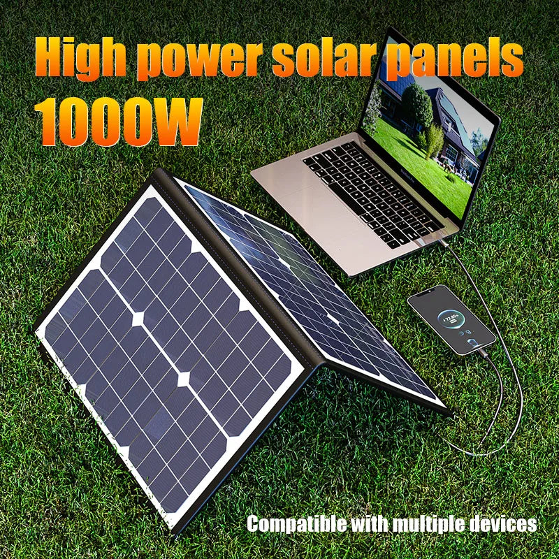 1000W Solar Panel Kit Complete Camping Foldable Solar Power Station Portable Generator Charger 18V for Car Boat Caravan Camp