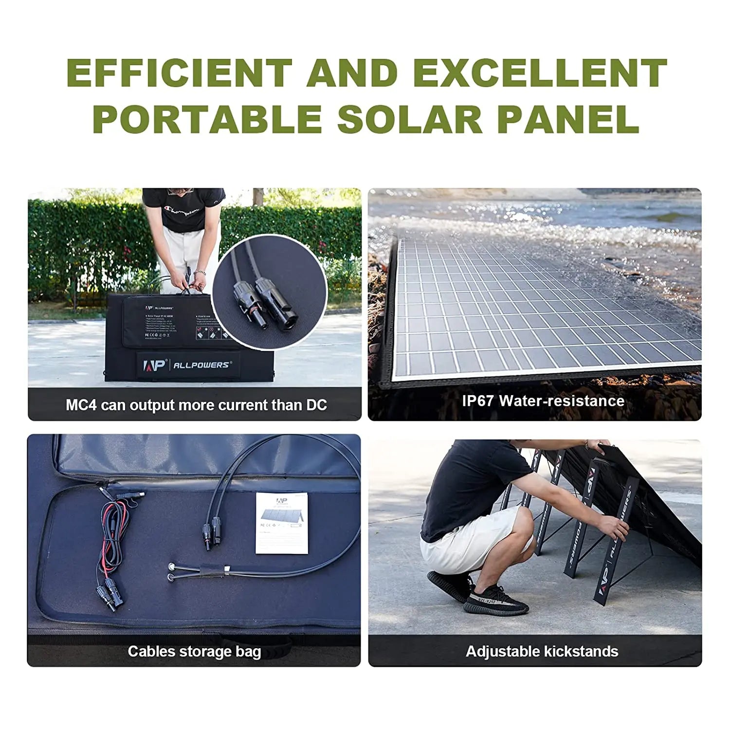 Painel Solar Dobrável 400W / 200W / 140W / 100W / 60W: Carregador Solar com Saída Solar para Estação de Energia e Gerador Solar