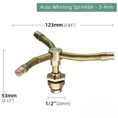 360 Degree 1PC 2/3/4 Arm Automatic Rotary Whirling Sprinkler Garden Lawn Irrigation Watering Nozzle Spray Rotating Brass Sprayer